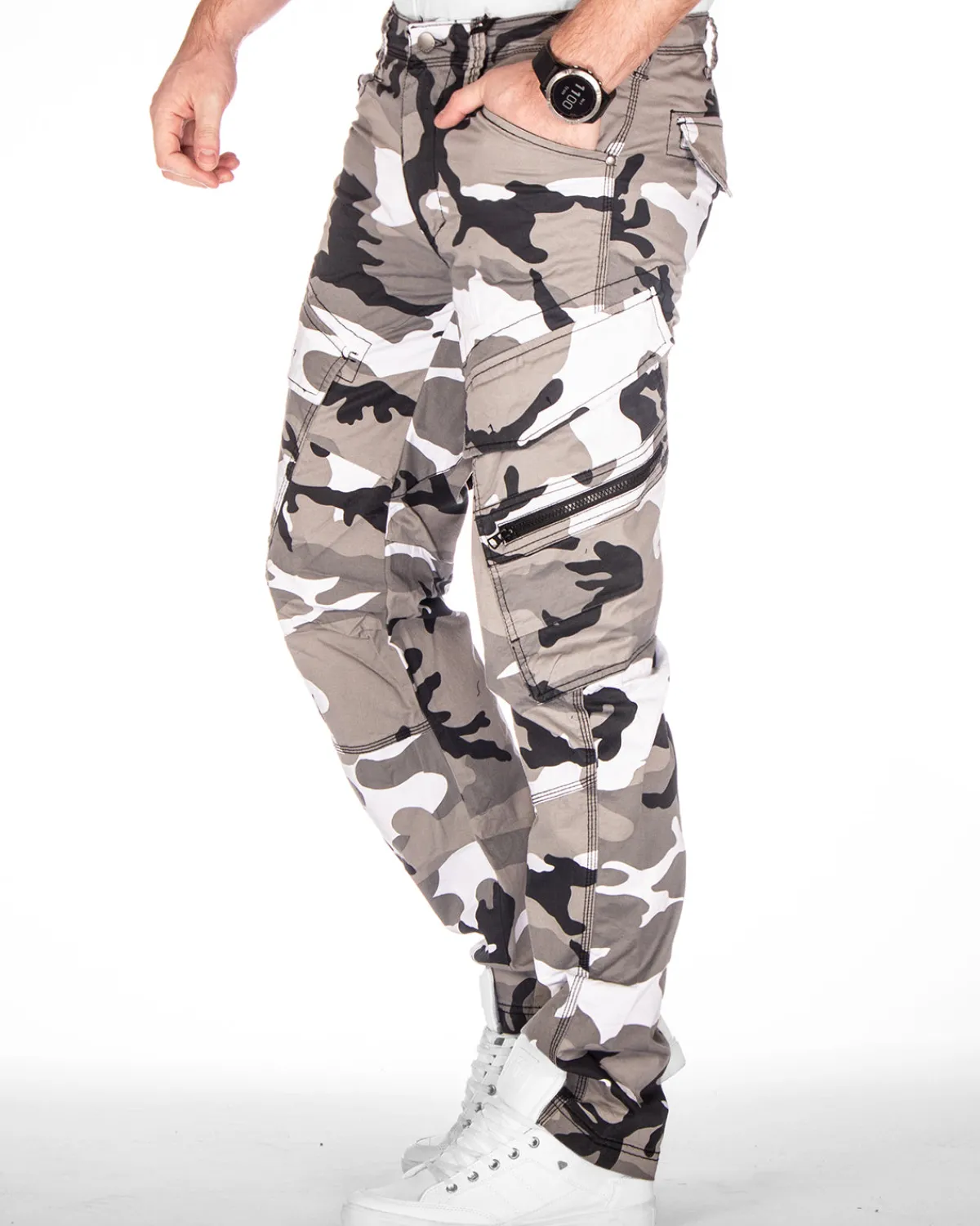 Brandit Adven reisitaskuhousut - Valkoinen Camo Hot