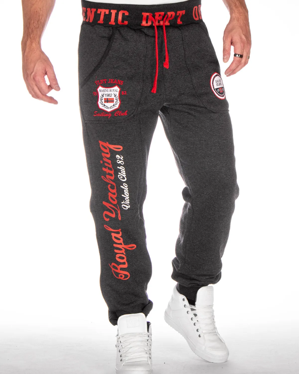 Disturb Clothing Atlantic club collegehousut - Tumman/Punainen Harmaa Outlet