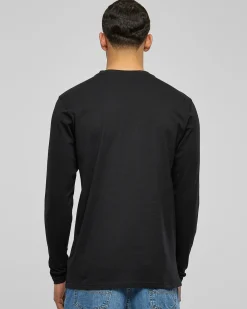 Urban Classics Basic Henley L/S pitkähihainen - Musta Clearance