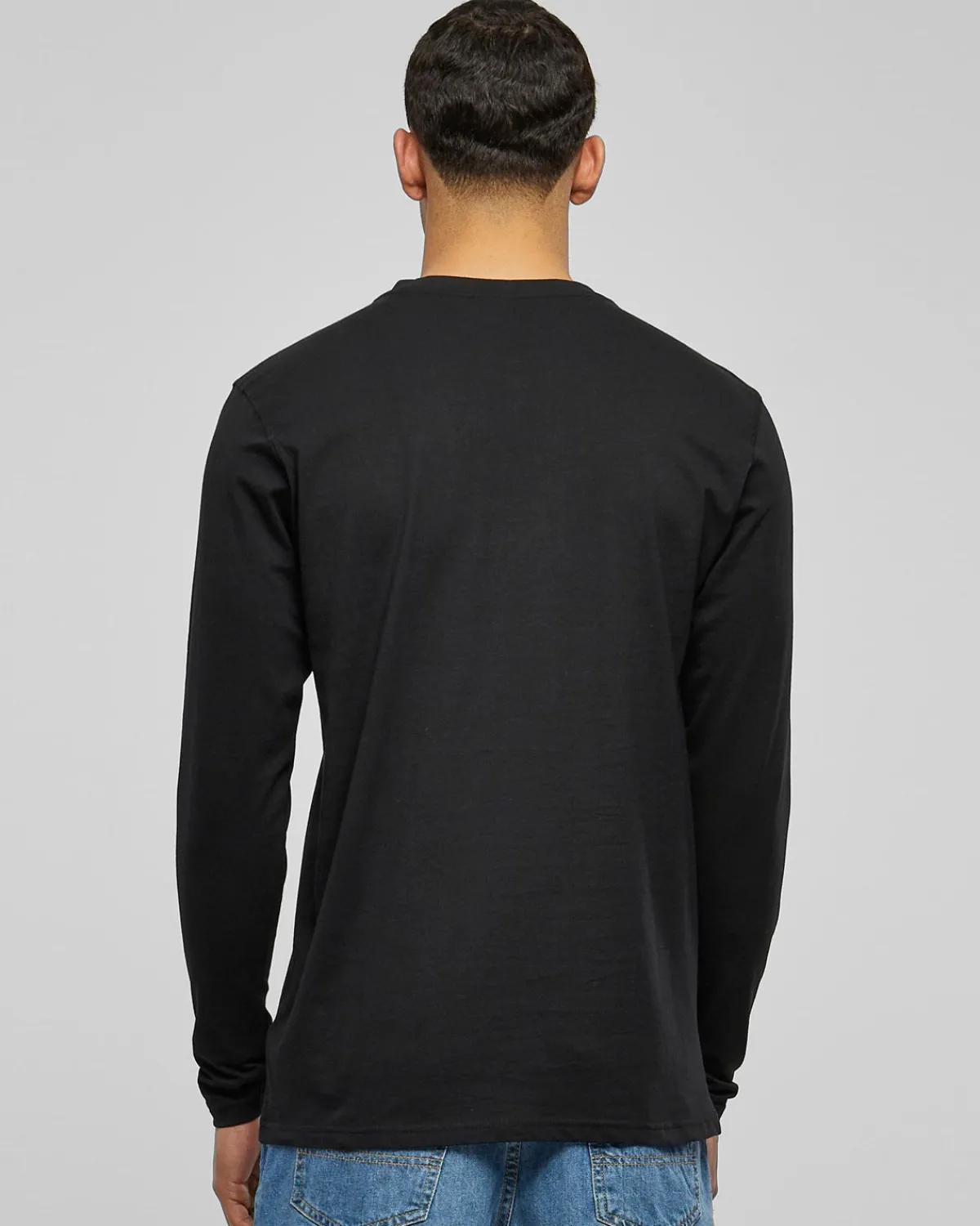 Urban Classics Basic Henley L/S pitkähihainen - Musta Clearance