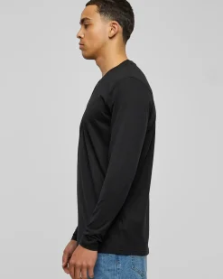 Urban Classics Basic Henley L/S pitkähihainen - Musta Clearance