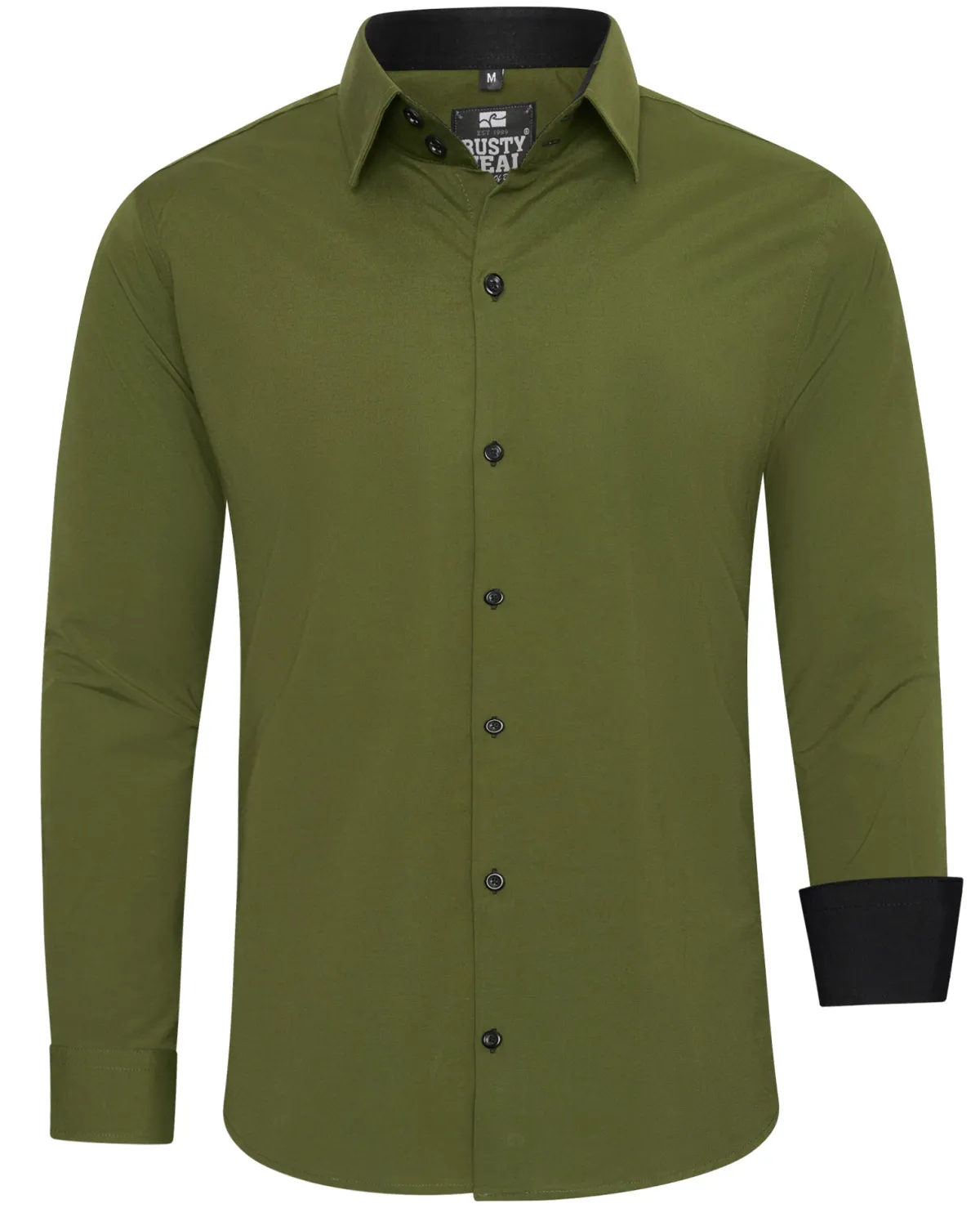 Rusty Neal Beales kauluspaita - Khaki/Musta Vihreä Discount