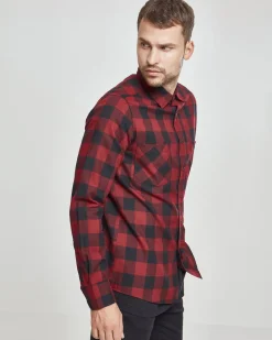 Urban Classics Checked ruutupaita - Musta/Burgundi Hot