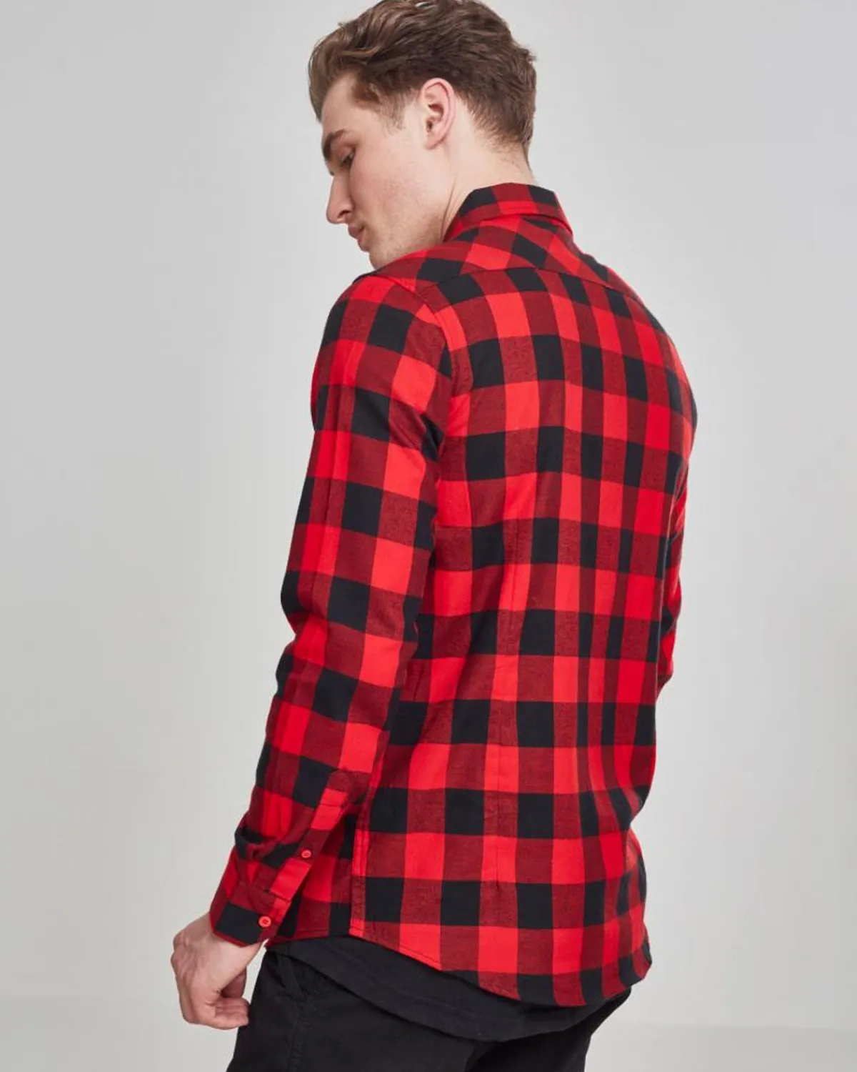 Urban Classics Checked ruutupaita - Musta/Punainen Online