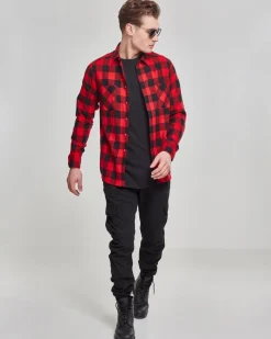 Urban Classics Checked ruutupaita - Musta/Punainen Online