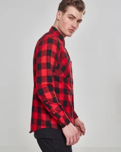 Urban Classics Checked ruutupaita - Musta/Punainen Online