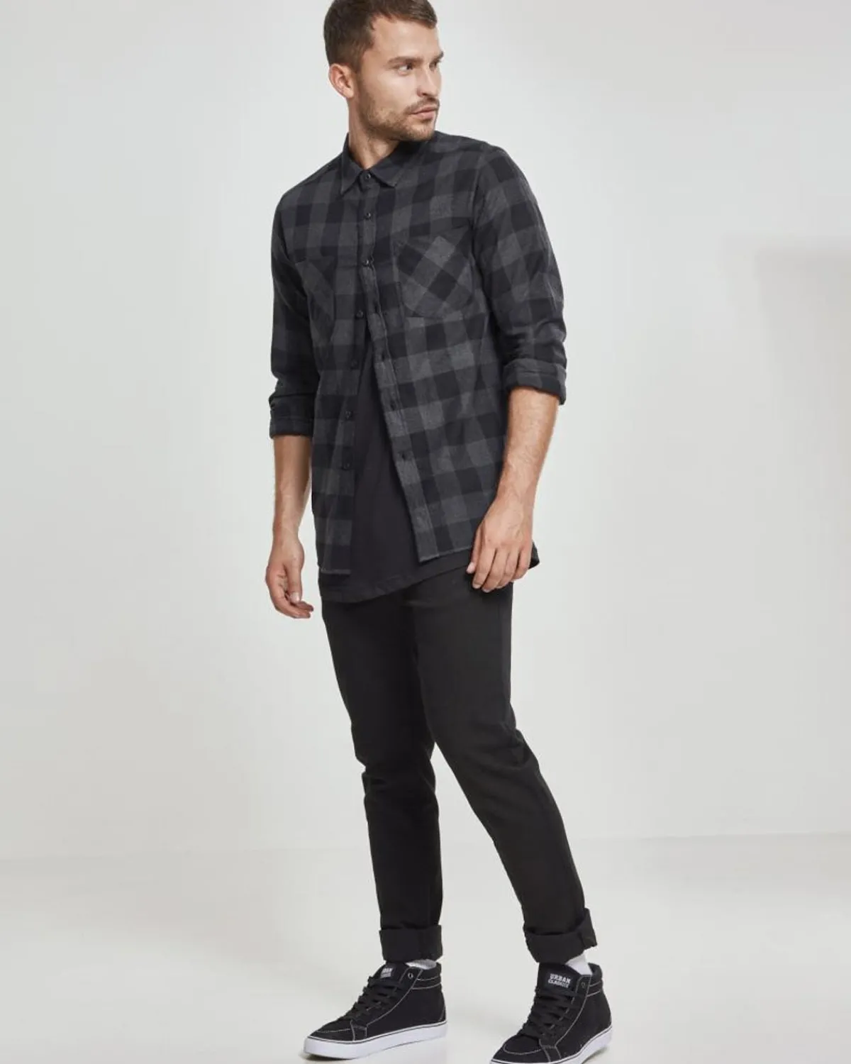 Urban Classics Checked ruutupaita- Musta/Tumman Harmaa New