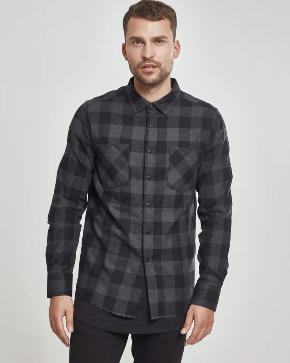 Urban Classics Checked ruutupaita- Musta/Tumman Harmaa New