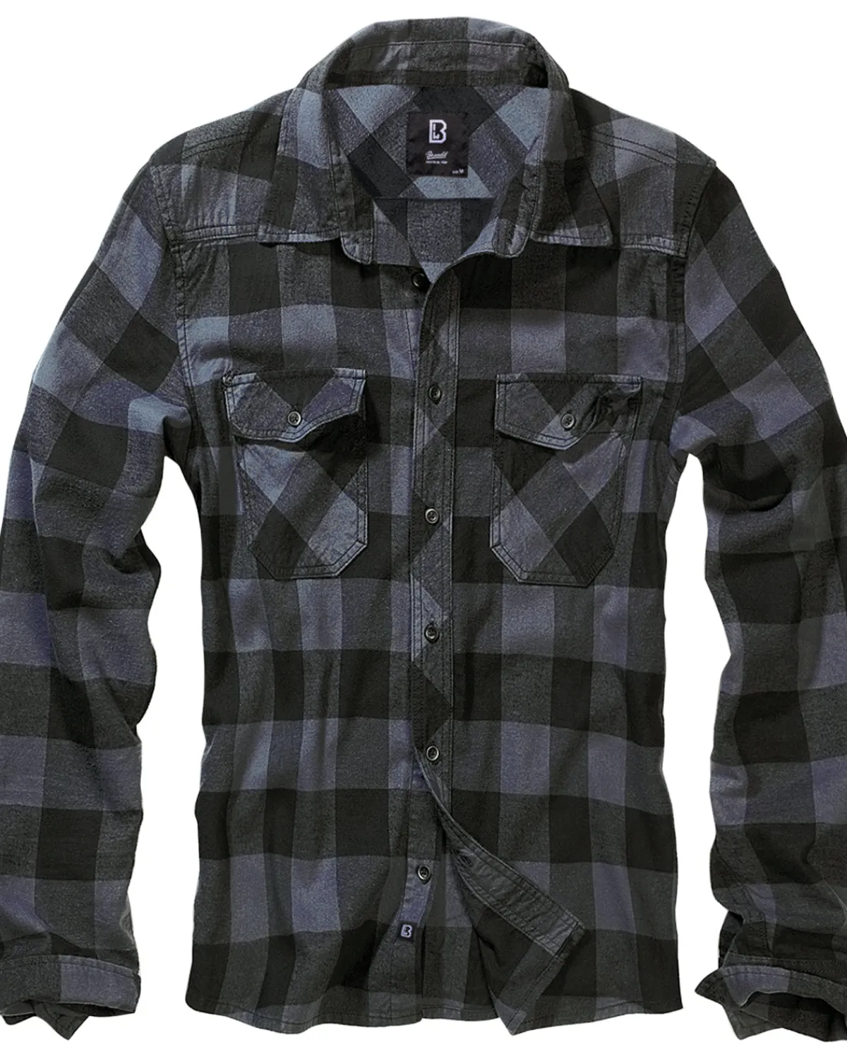 Brandit Check flanellipaita - Musta/ Harmaa New