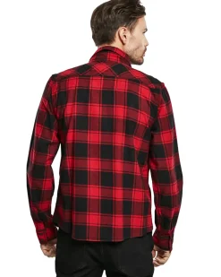 Brandit Check flanellipaita - Musta/Punainen Best