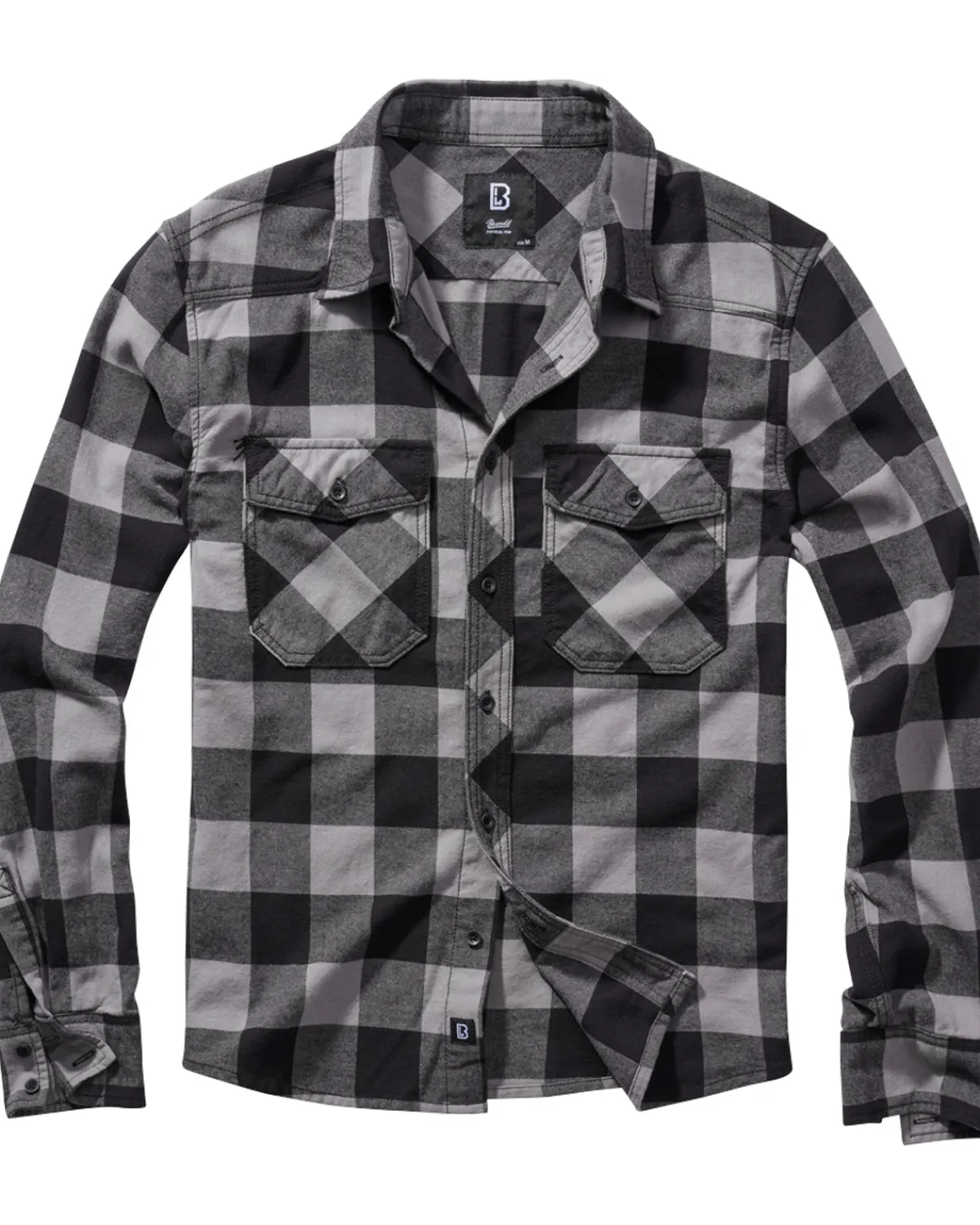 Brandit Check flanellipaita - Musta/Tumman Harmaa Clearance