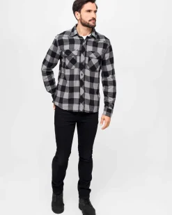 Brandit Check flanellipaita - Musta/Tumman Harmaa Clearance