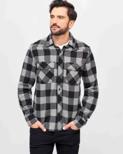 Brandit Check flanellipaita - Musta/Tumman Harmaa Clearance