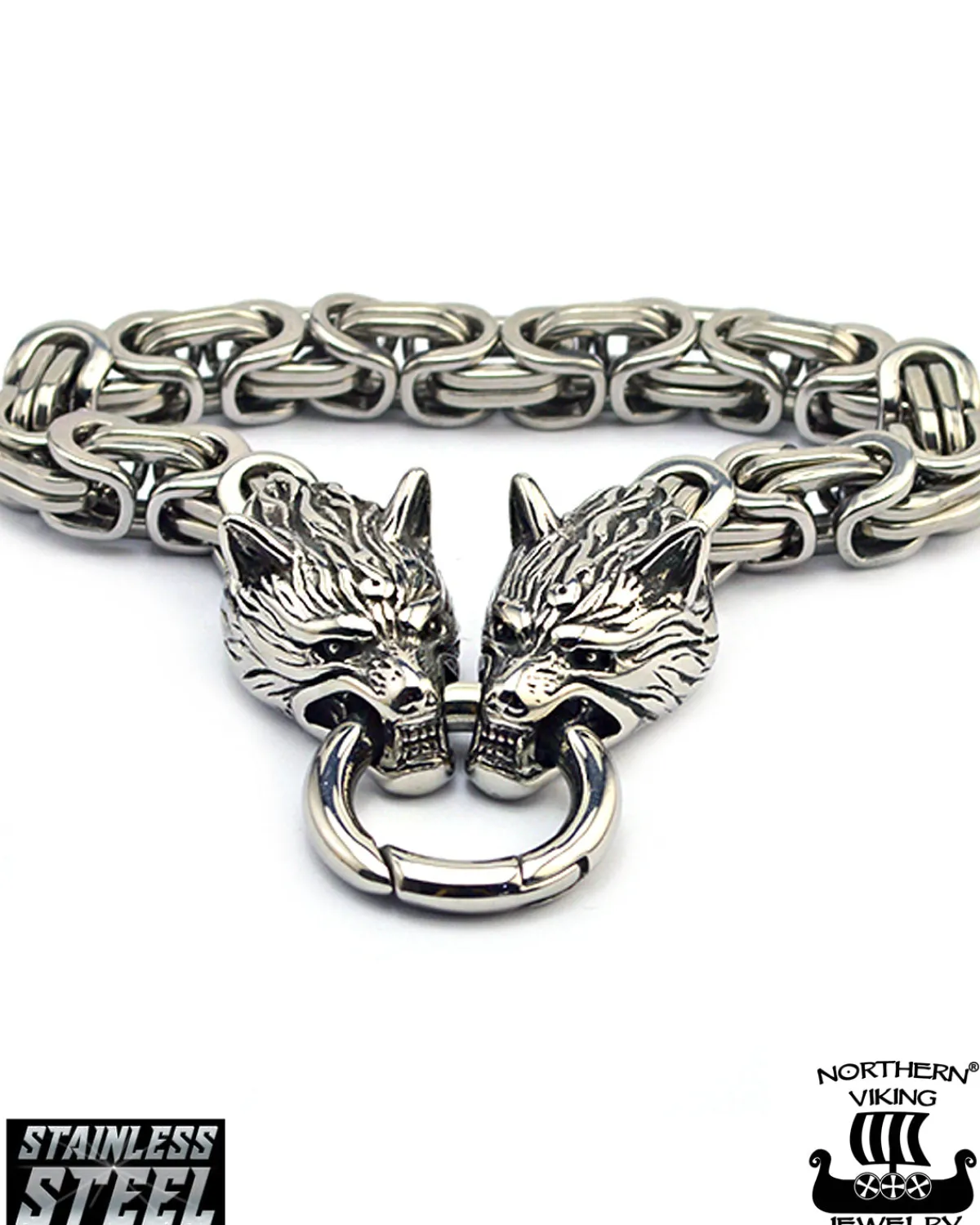 Northern Viking Jewelry Clasp Byzantine Wolf Head rannekoru - Teräs Best