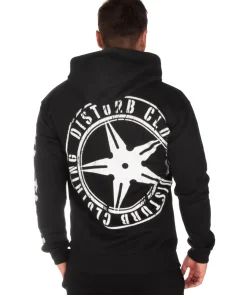 Disturb Clothing Disturb vetoketjuhuppari - /Valkoinen Musta Discount