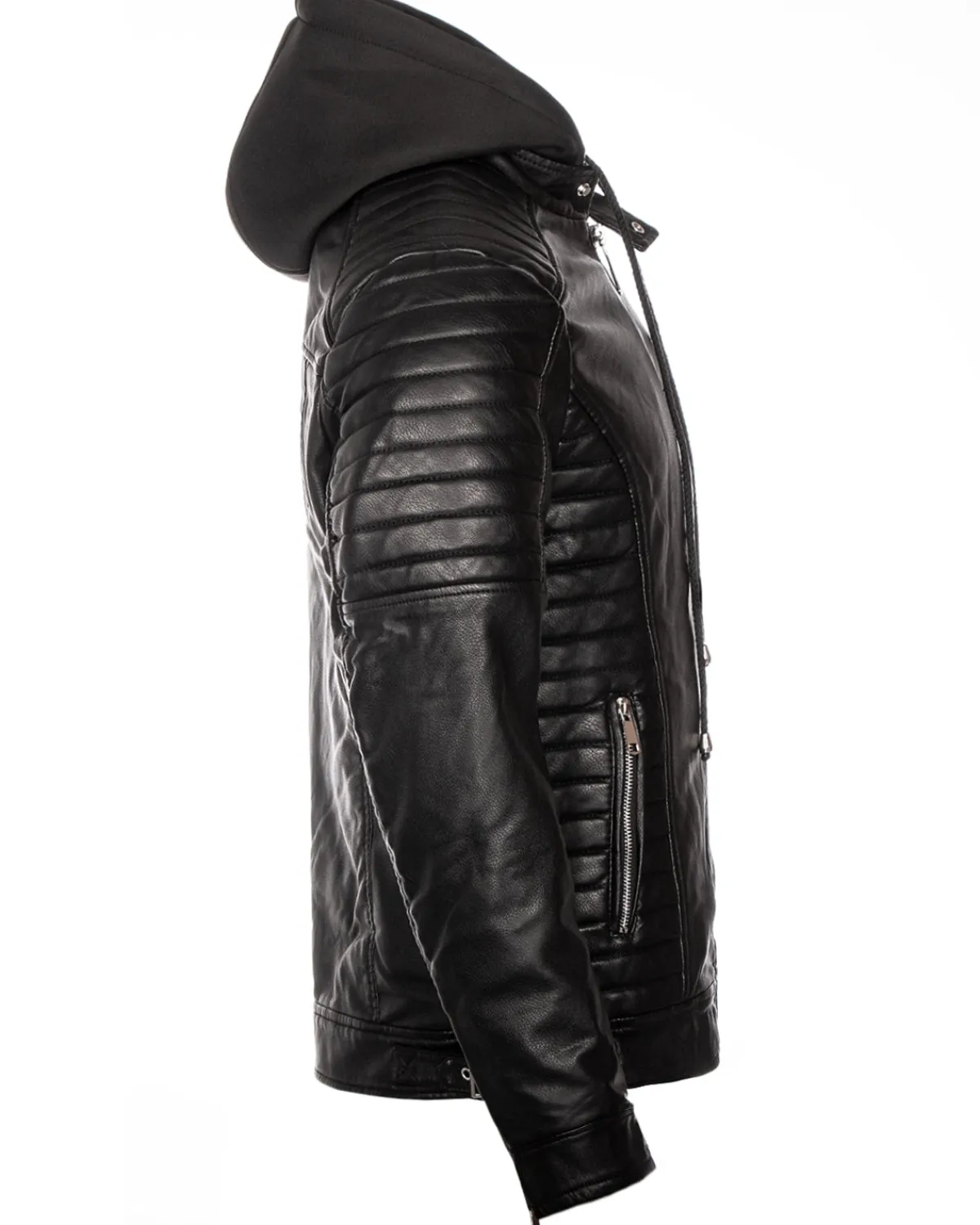Disturb Clothing Eagle keinonahkatakki - Musta Discount