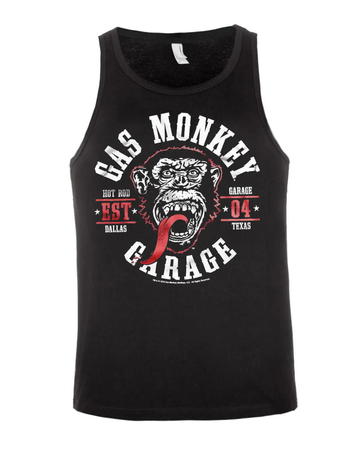 Print Shirt Gas monkey round seal hihaton - Musta/Valkoinen Hot