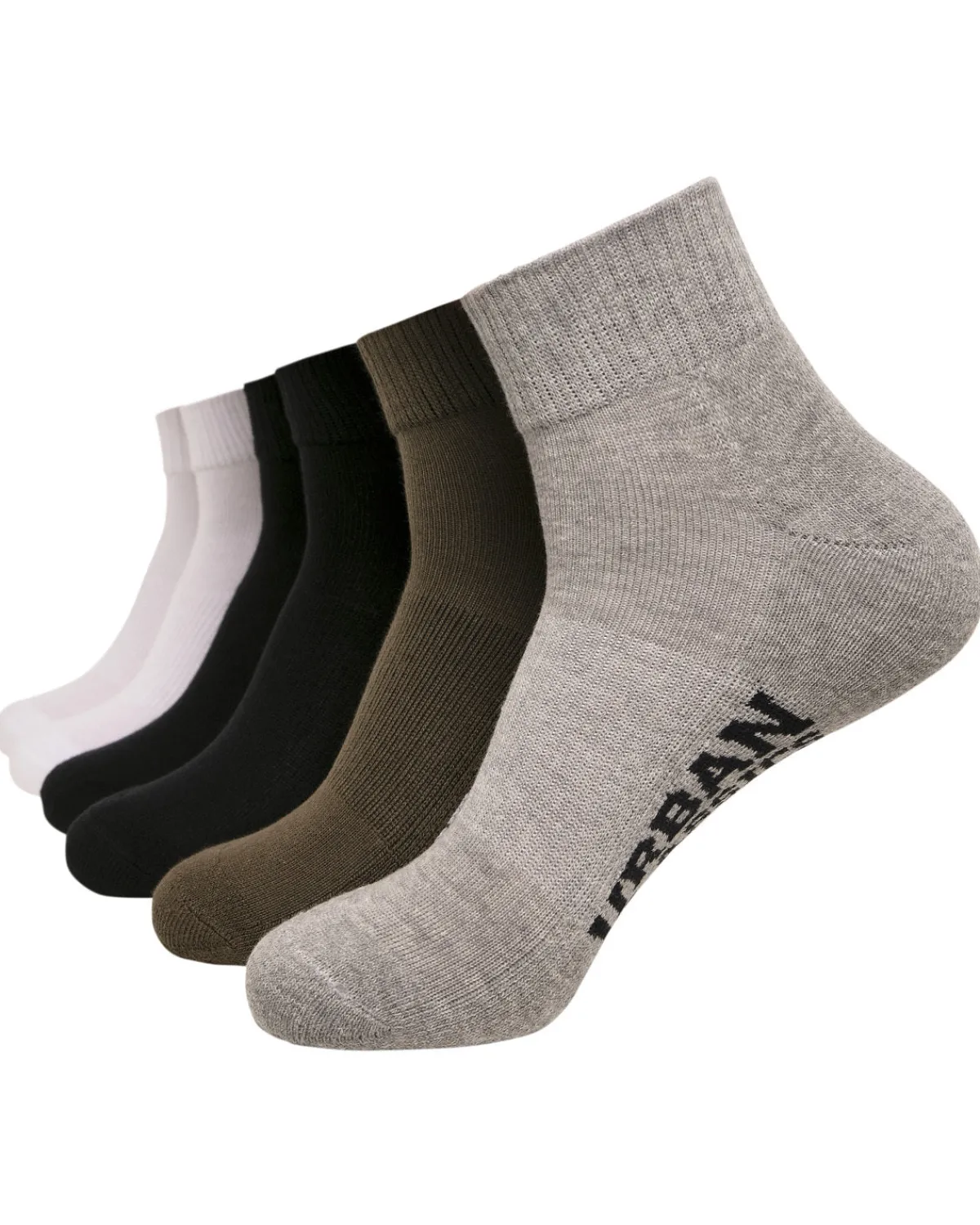 Urban Classics High sneaker sukat 6-pack - Musta/Valkoinen//Khaki Harmaa Clearance