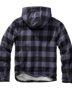 Brandit Hupullinen flanellitakki - Musta/ Harmaa Best