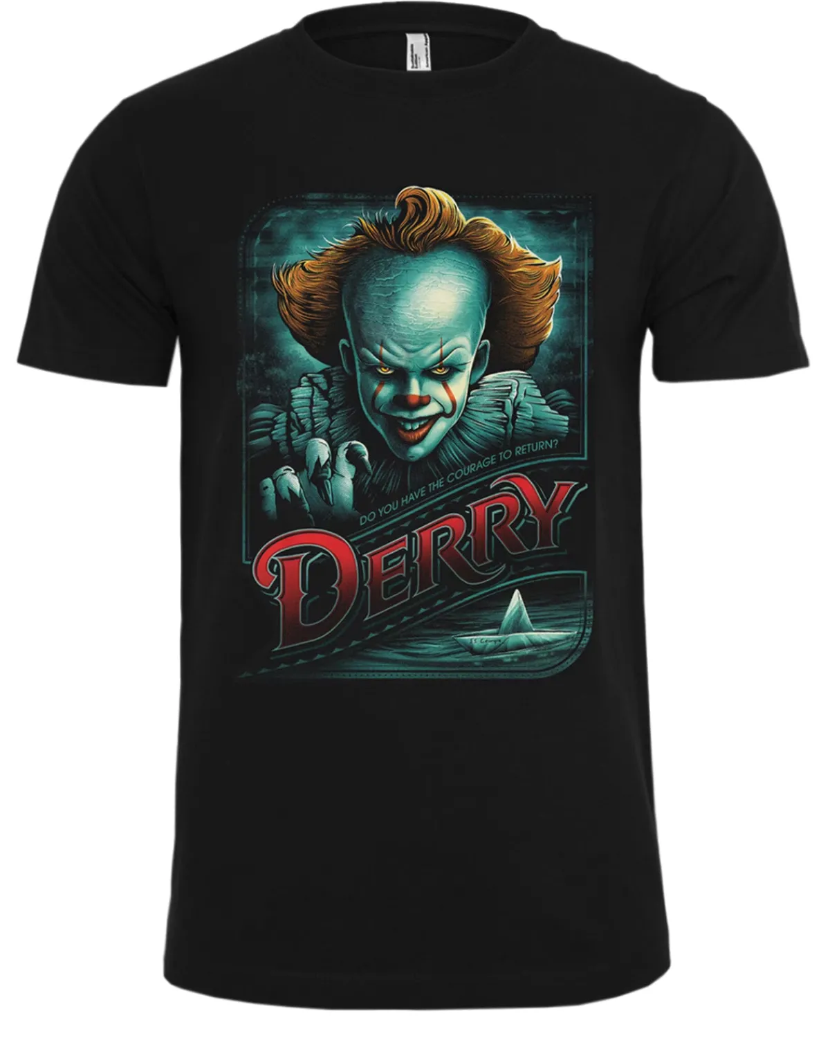 Print Shirt IT- Pennywise in Derry t-paita - Musta Online