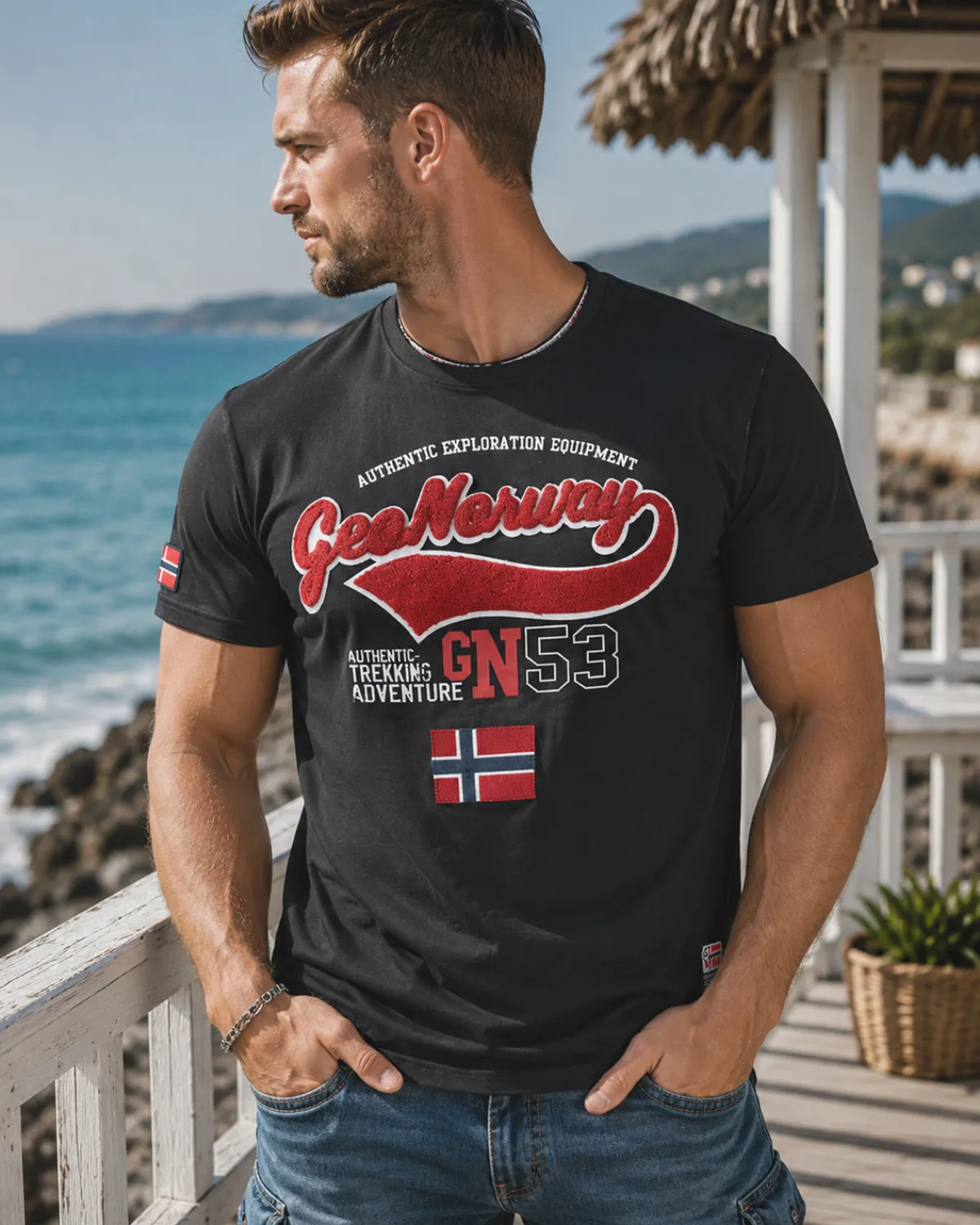 Geographical Norway Jurbank t-paita - Musta Discount