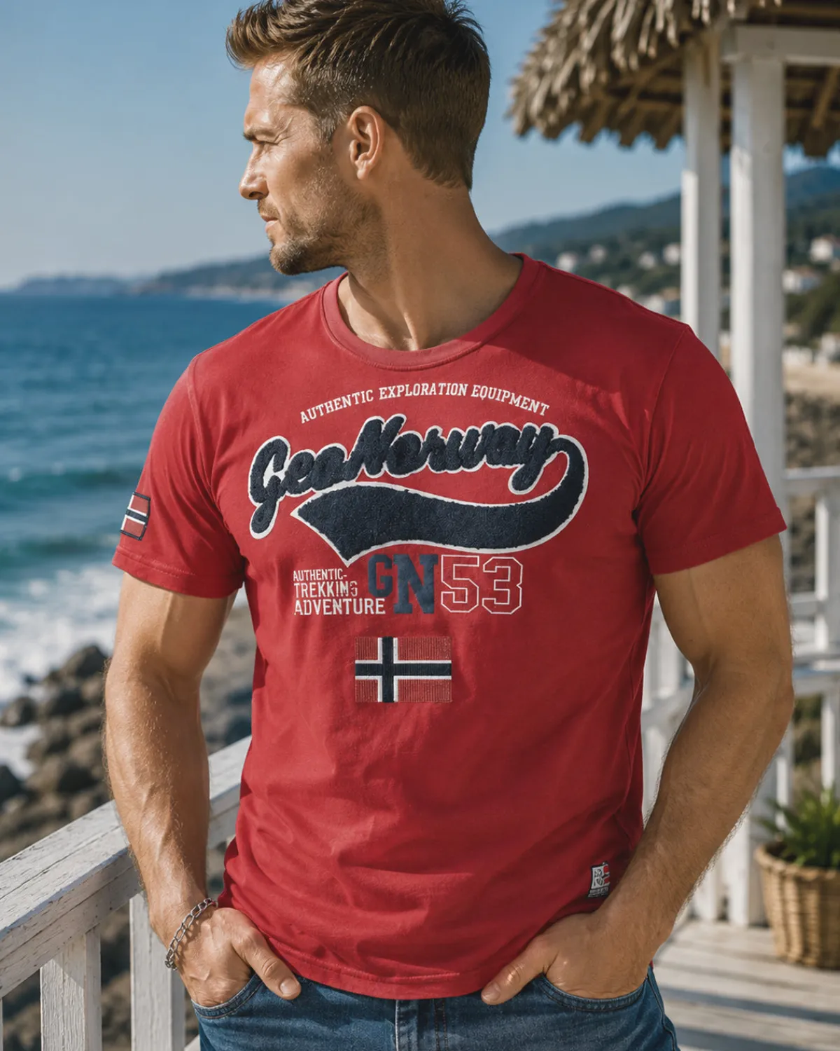 Geographical Norway Jurbank t-paita - Punainen