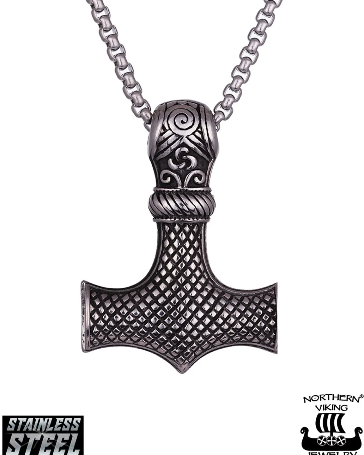 Northern Viking Jewelry Knotwork Thorin Vasara kaulakoru - Teräs Sale