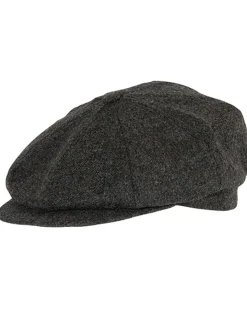 Salon Macon 49 gen merino flat cap - Tummanharmaa Clearance