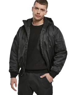 Brandit MA1 hooded bombertakki - Musta New