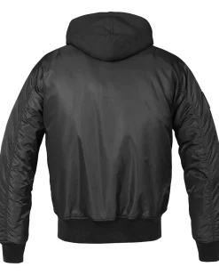 Brandit MA1 hooded bombertakki - Musta New