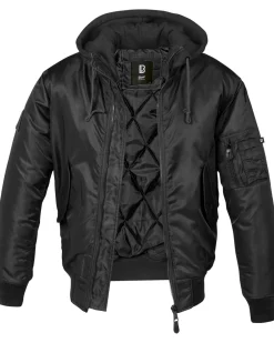 Brandit MA1 hooded bombertakki - Musta New