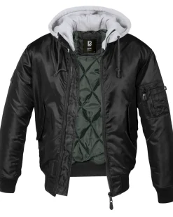 Brandit MA1 hooded bombertakki - /Harmaa Musta