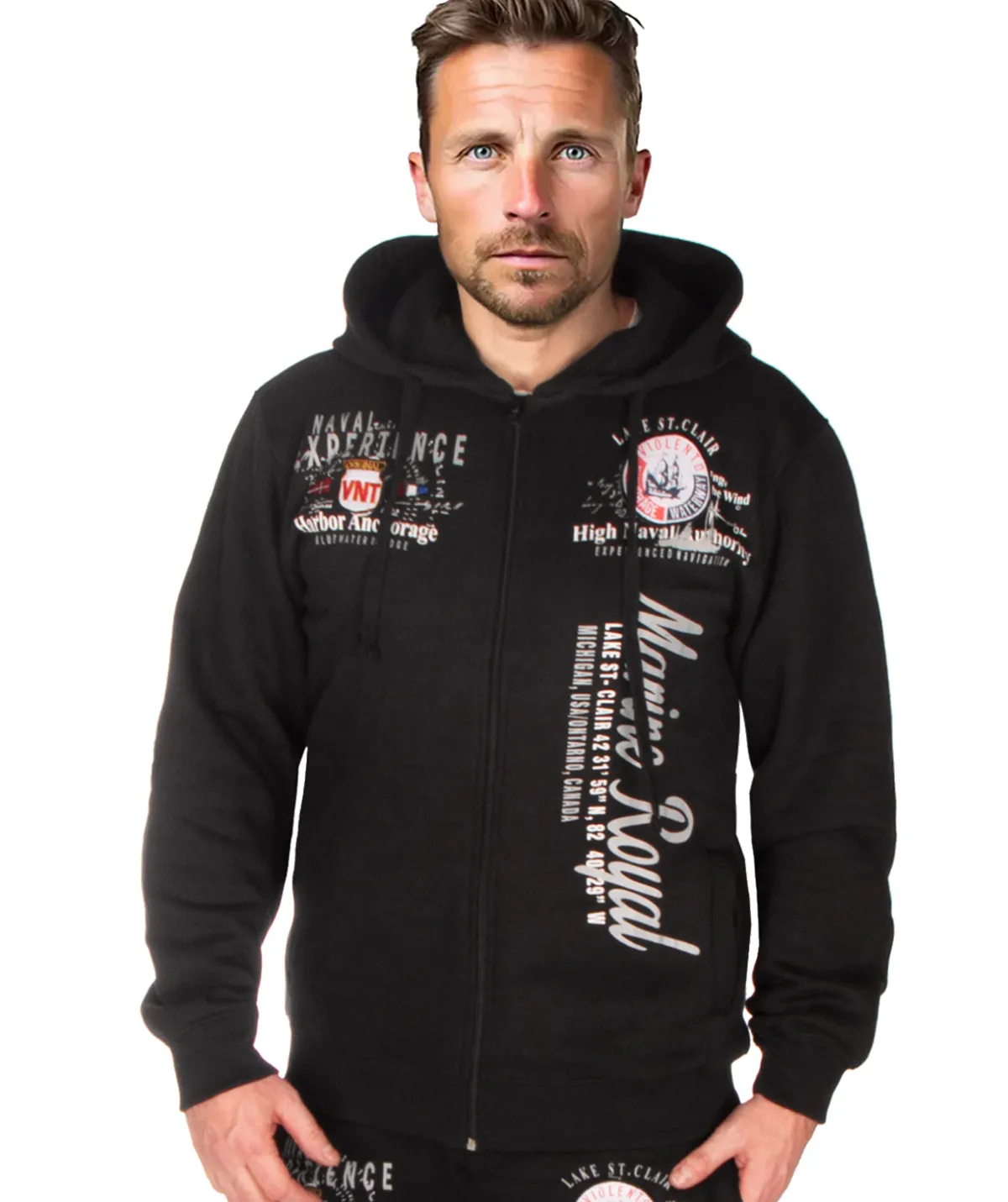 Disturb Clothing Marine royal vetoketjuhuppari - / Musta Best