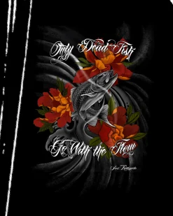 Disturb Artists Ironbeard Only dead fish go with the flow t-paita - Musta Outlet