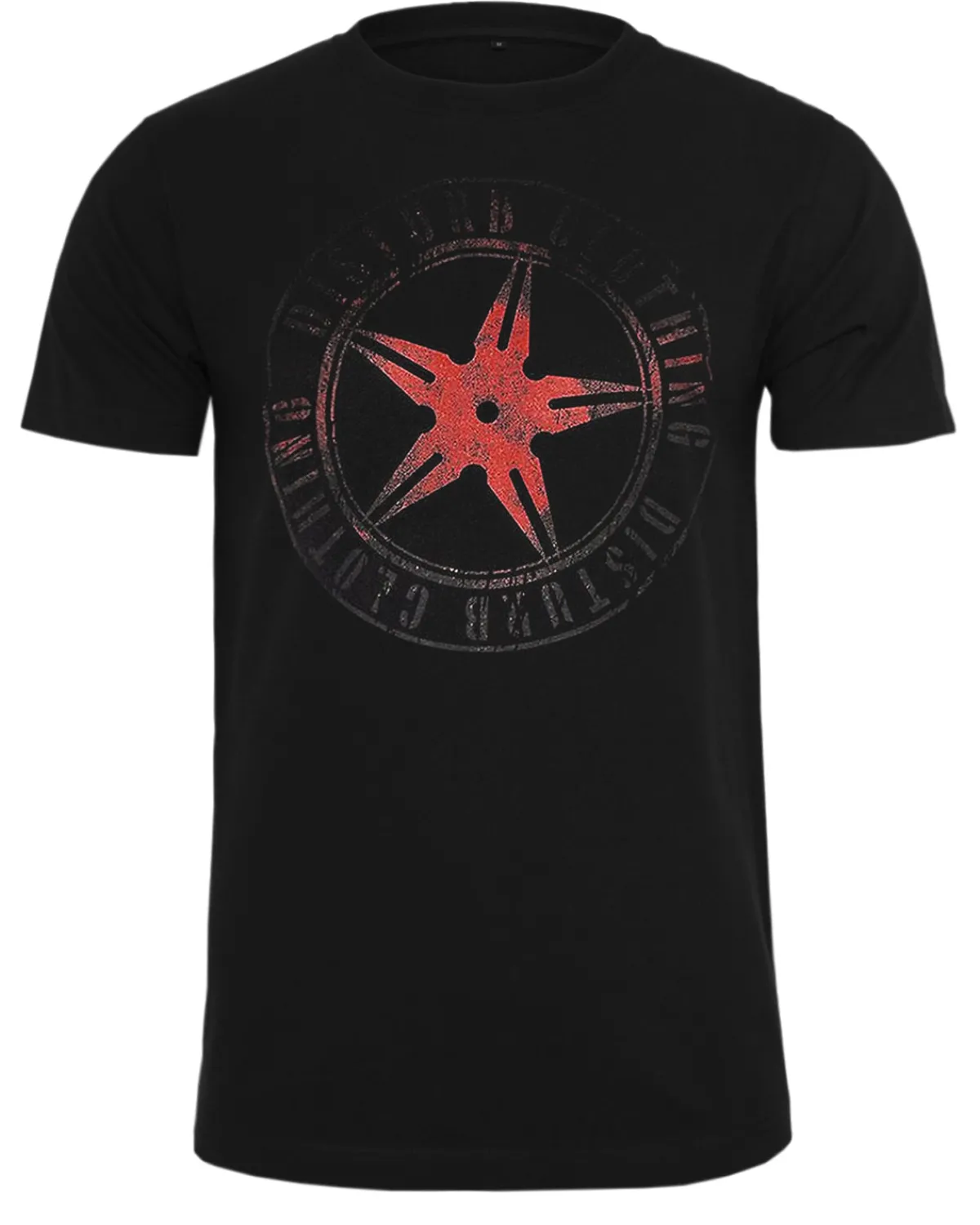 Disturb Clothing Original red throwing star t-paita - Musta Best