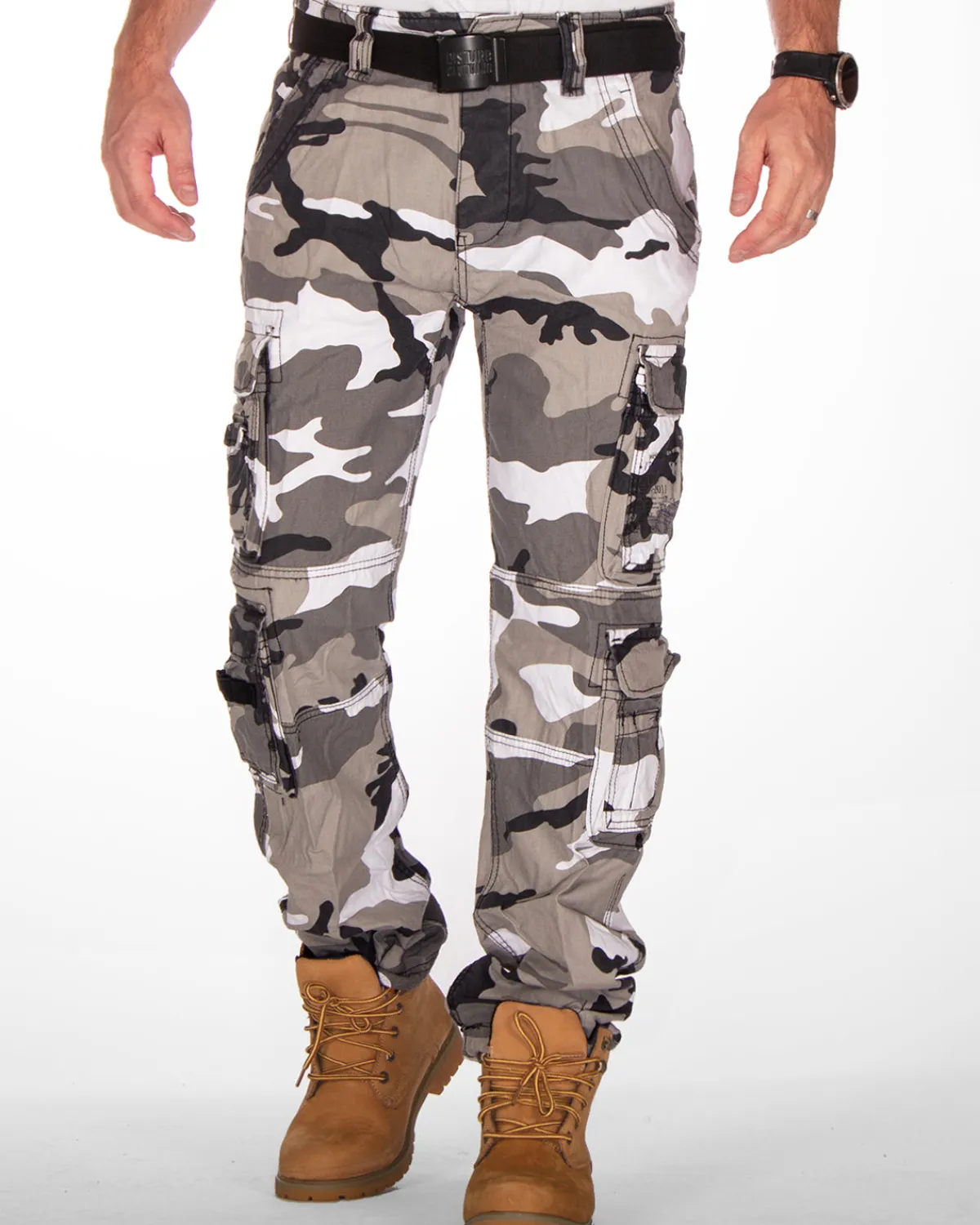 Brandit Pure slim reisitaskuhousut - Valkoinen camo Urban New