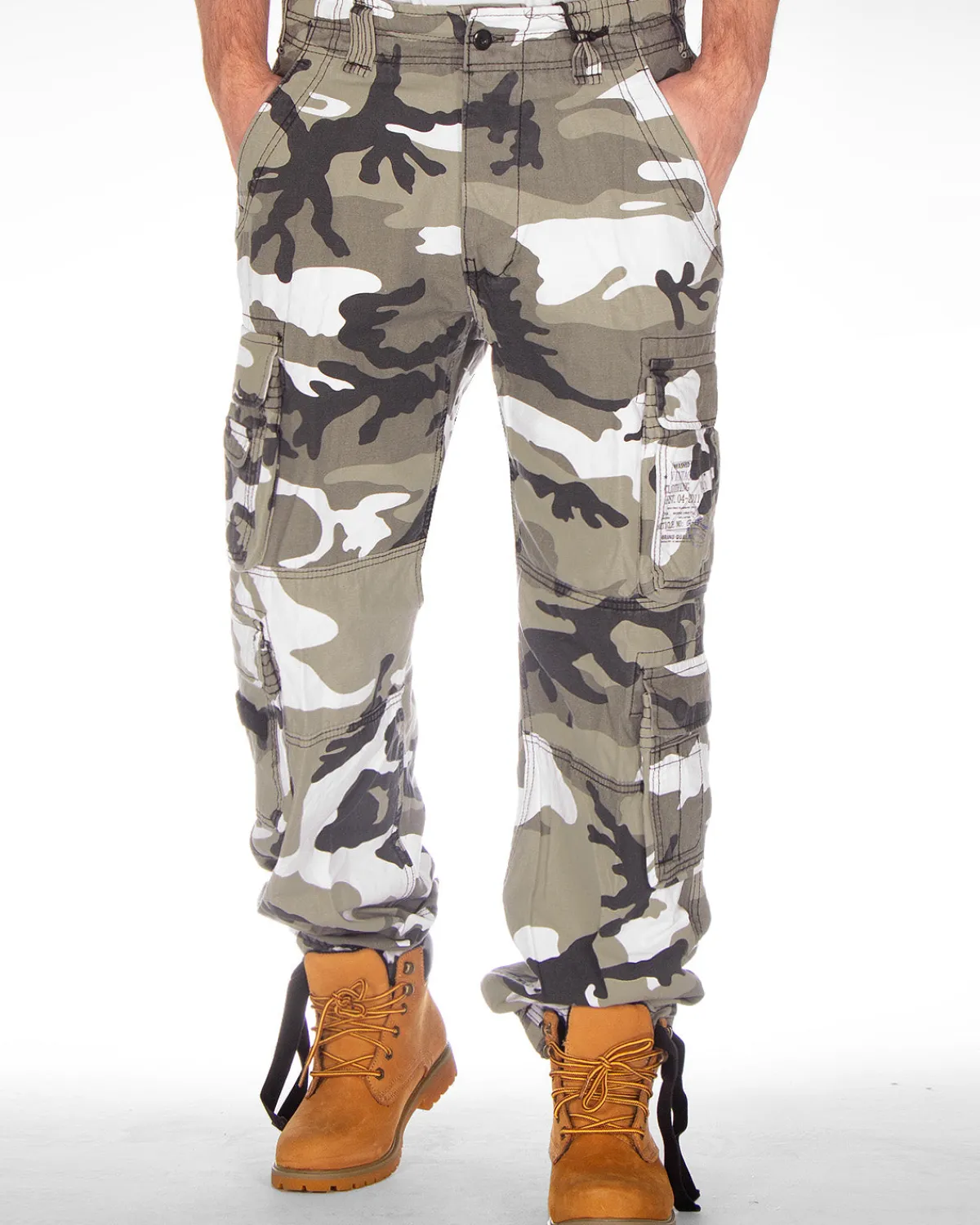 Brandit Pure vintage reisitaskuhousut - Valkoinen Camo Online