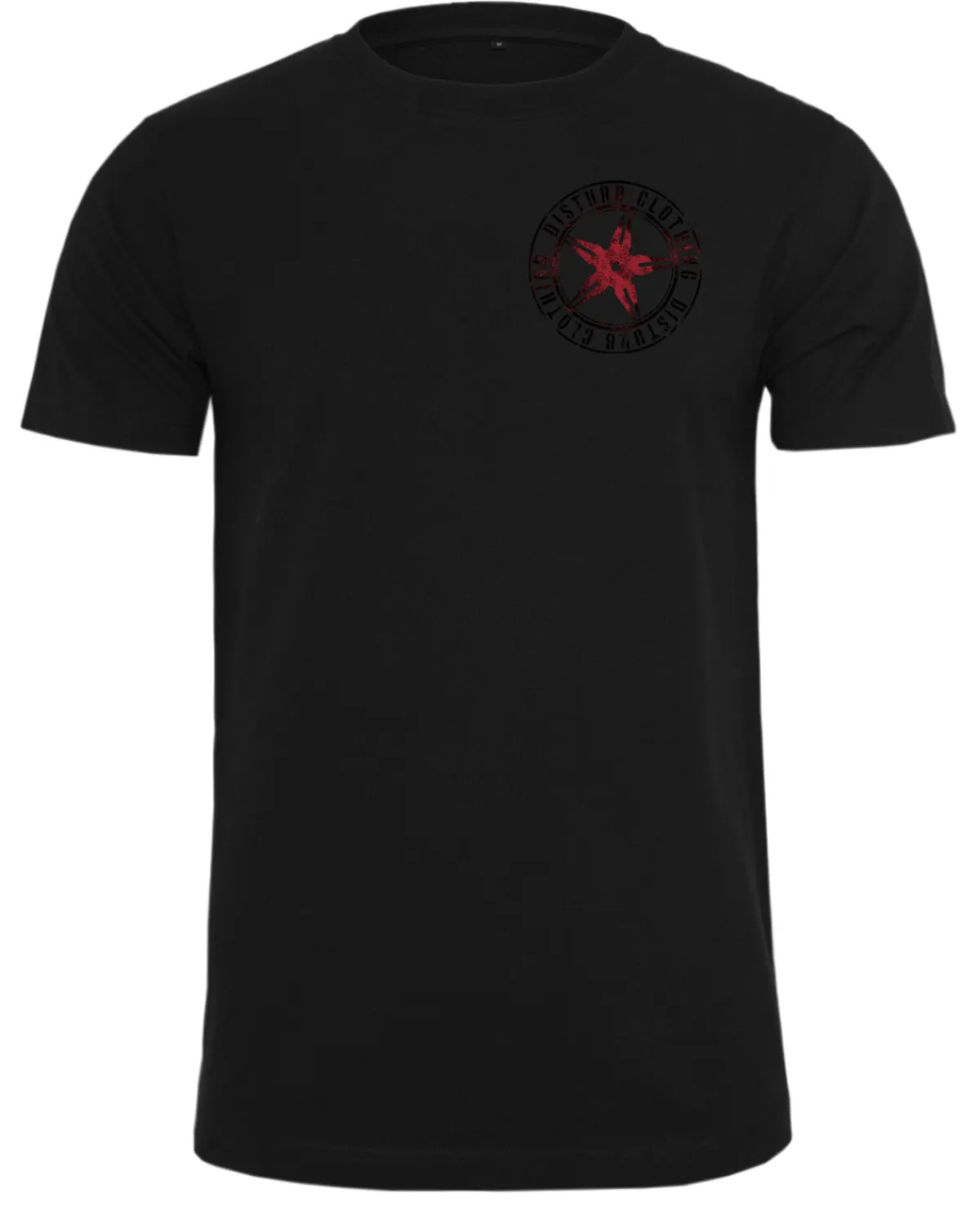 Disturb Clothing Red throwing star chest t-paita - Musta Outlet
