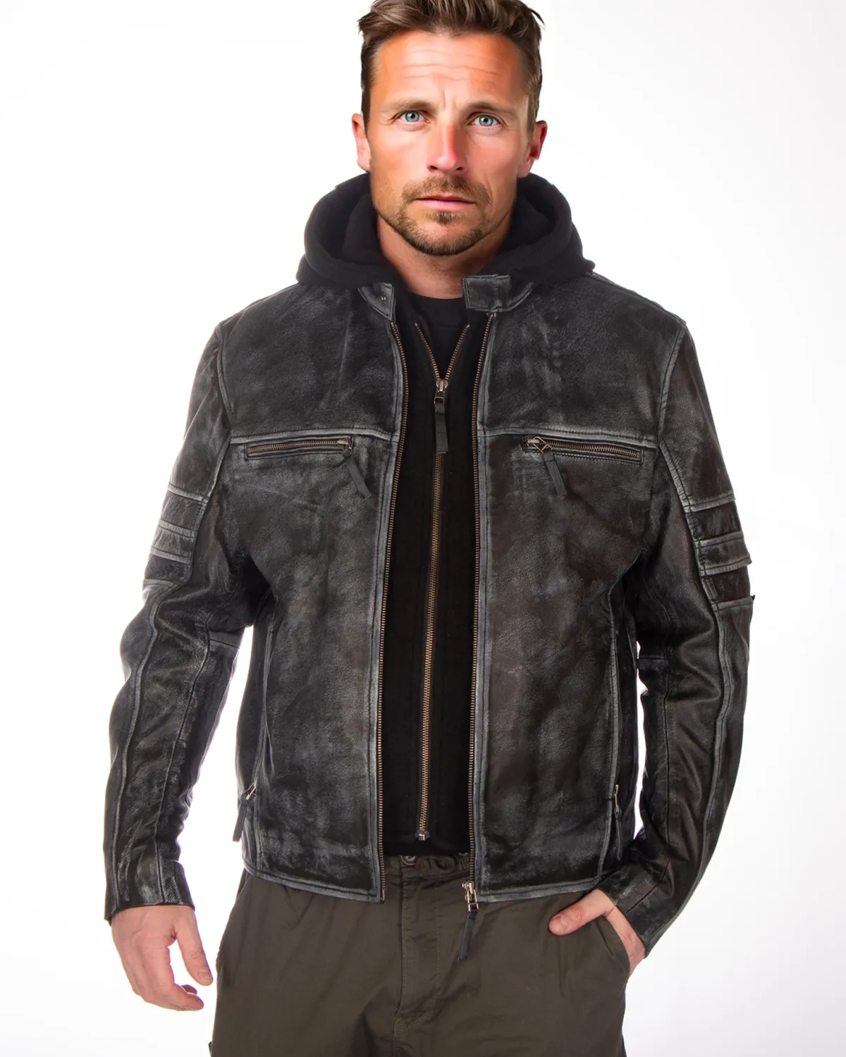 Disturb Clothing Renny nahkatakki - Musta Clearance