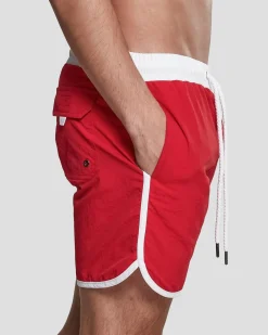 Urban Classics Retro uimashortsit - /Valkoinen Punainen Hot