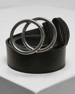 Urban Classics Ring buckle keinonahkavyö - /Hopea Musta New