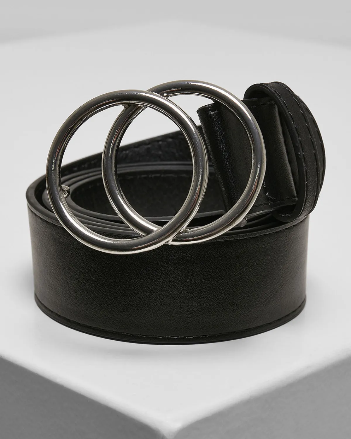 Urban Classics Ring buckle keinonahkavyö - /Hopea Musta New