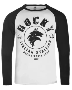 Print Shirt Rocky Italian Stallion raglan pitkähihainen - Valkoinen/Musta Online