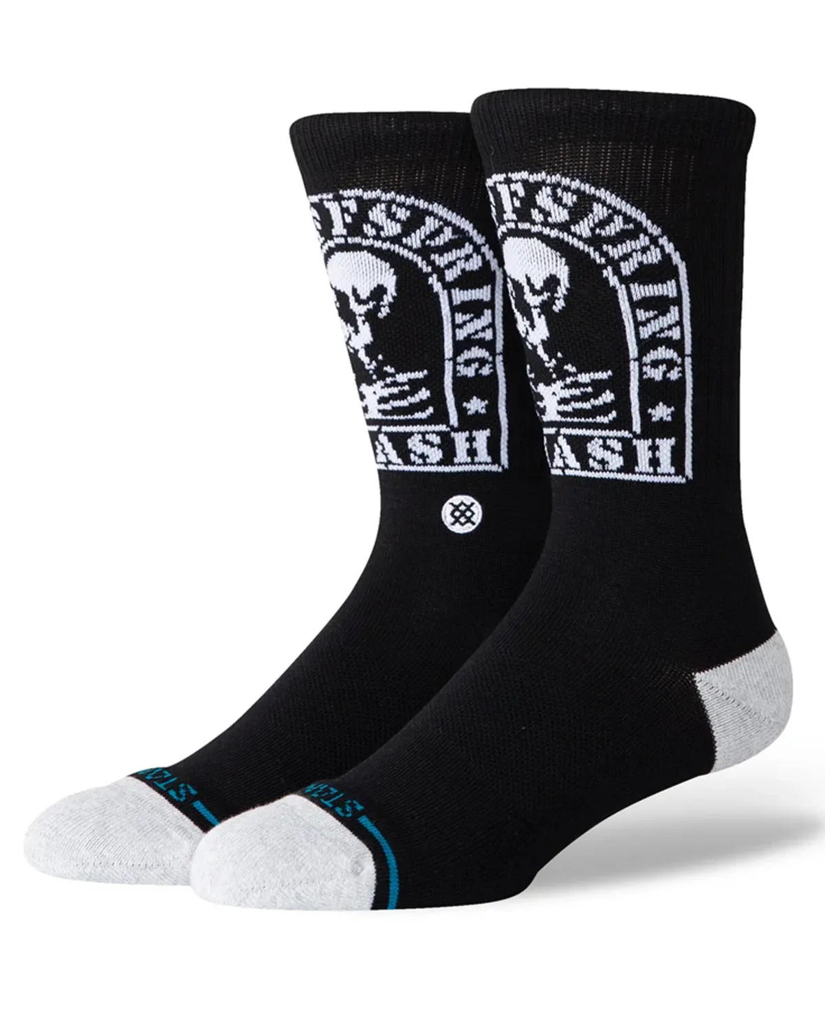Stance Smashed Crew sukat - Musta Online