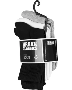 Urban Classics Sport sukat 3-pack - Musta/Valkoinen/ Harmaa Outlet