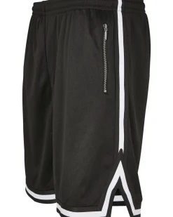 Urban Classics Stripe mesh shortsit - Musta/Valkoinen New
