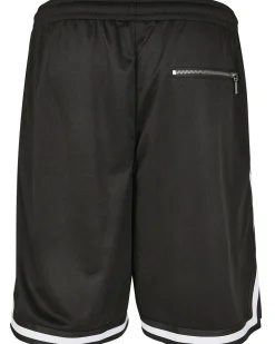 Urban Classics Stripe mesh shortsit - Musta/Valkoinen New