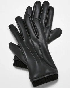 Urban Classics Synthetic leather hanskat - Musta