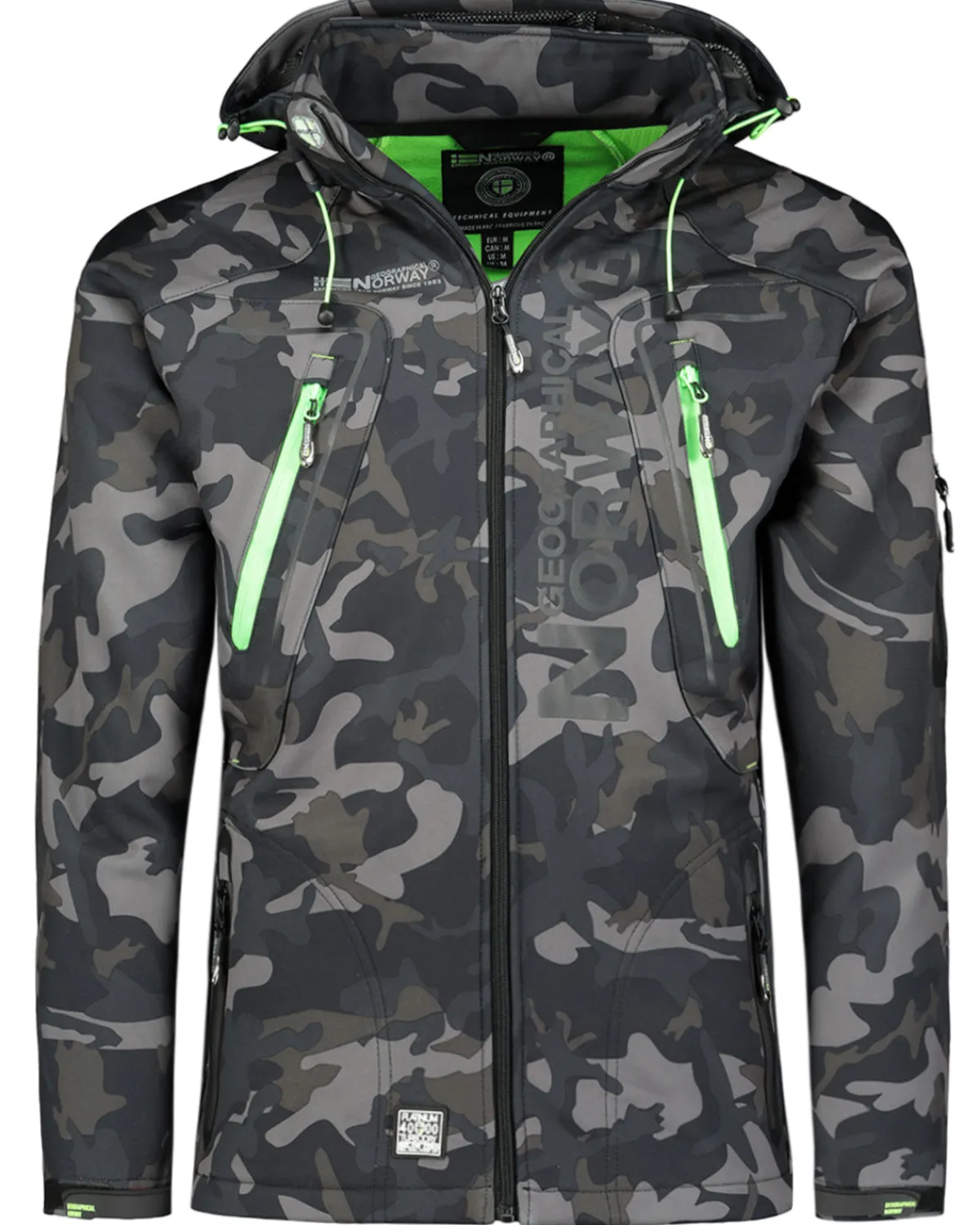 Geographical Norway Techno softshelltakki - Camo/Vihreä Sale