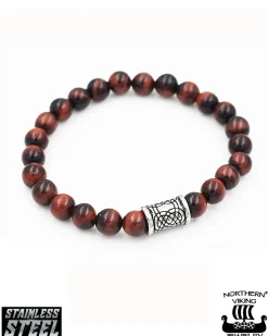 Northern Viking Jewelry Tiger Eye Knotwork rannekoru - Ruskea Outlet